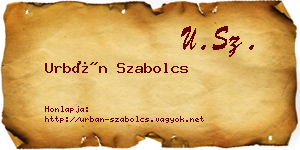 Urbán Szabolcs névjegykártya